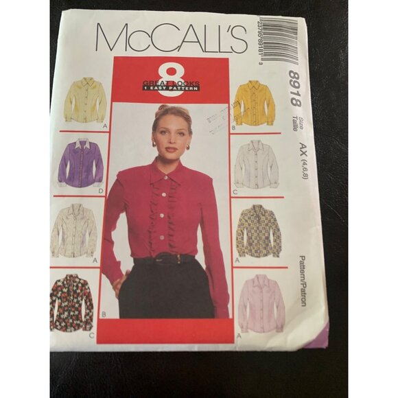 McCall's Misses Shirt Sewing Pattern Sz 4 - 6 8918 - Uncut - Picture 1 of 10